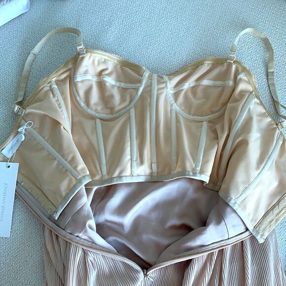 ✨NWT Jonathan Simkhai Corset Sexy Leg Slit Removable Straps / Strapless Gown Sz - Picture 13 of 15